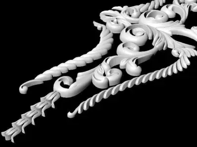Central decor ornament for furniture 3D model 1026