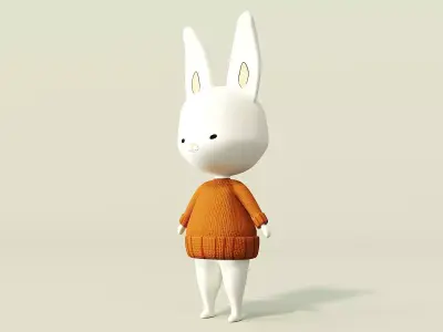 Cartoon hare 3D model