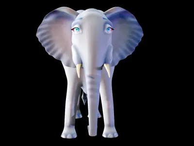 Nice and kind cartoon Elephant- Stylized model 3D model