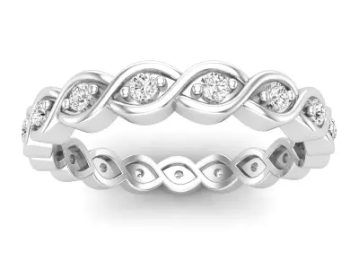AV 593 Round Diamond Ladies Anniversary Stackable Band Ring 3D print model