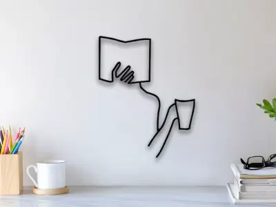 Reading Book Wall Art 3D print model