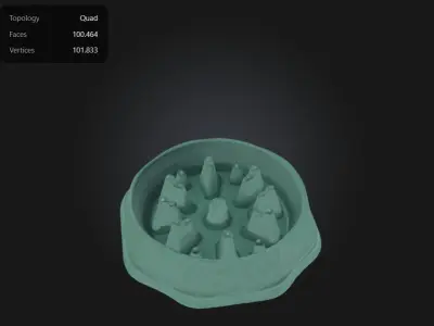 anti-choking feeding bowl Low-poly 3D model