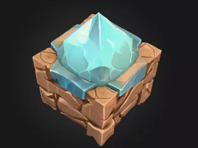 Emerald Stoneblock Low-poly 3D model