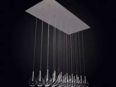 Ceiling Mounted Glass Hanging Lamp 3D model