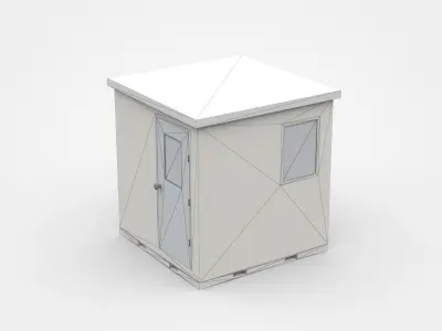 Safety Cabin With Door And Side Window 3D model