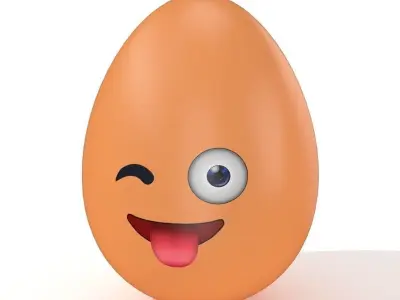 Egg Cracked Emoji N016 Low-poly 3D model