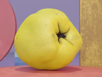 Quince fruit 06 high-poly 3D model