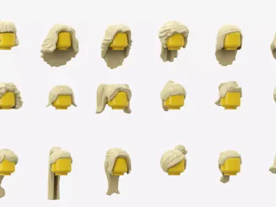 TwinD Lego  - Minifigure Hair pack 2 3D print model