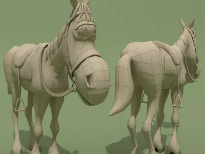 Cartoon Comic Horse 3D model
