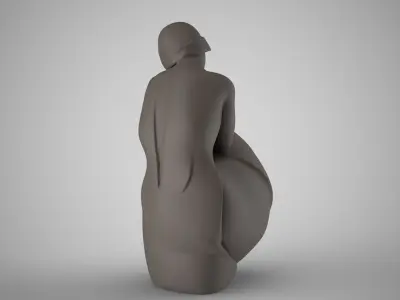 Abstract Thinking Woman 3D print model