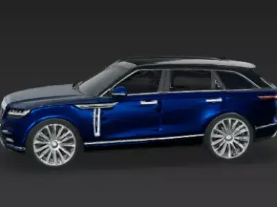 Royal Blue Ultra-Luxury SUV 3D Model Low-poly 3D model