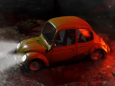 Classic Beetle Cartoon Style 3D model