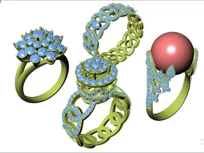 Collection 4 Rings 3 3D print model