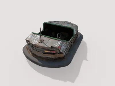 Abandoned Pripyat Bumper Car-Dodgem Car 3 Low-poly 3D model