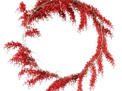 Christmas Wreath With Berries 3D model