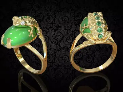 ring frog gems 3D print model