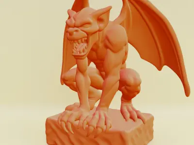 Gargoyle Guardian Statue Stone Printable 3D print model