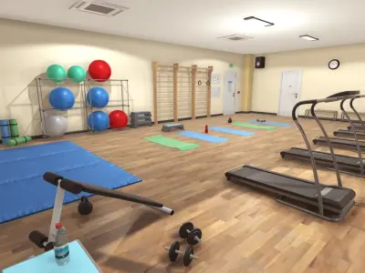 Fitness Room Low-poly 3D model