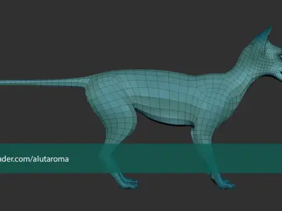 Fox Dog Basemesh Unwrapped Animation Groom Subdivision Ready Low-poly 3D model