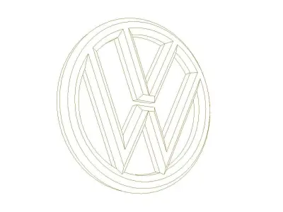 3D Volkswagen Emblem 3D model