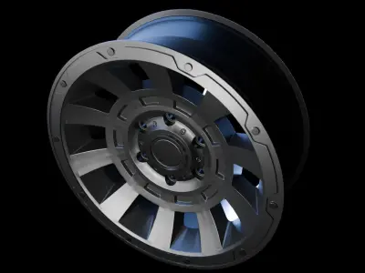 Awesome Rim and Tire 09 Low-poly 3D model