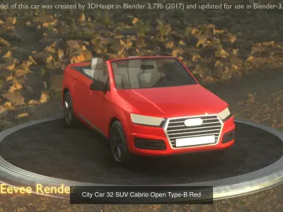 City Cars All Types A B C D E Red 3D Model Pack