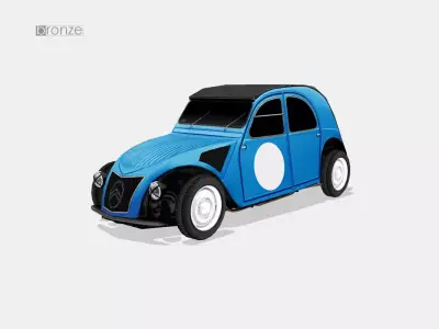 Citroen 2CV A Racer Low-poly 3D model