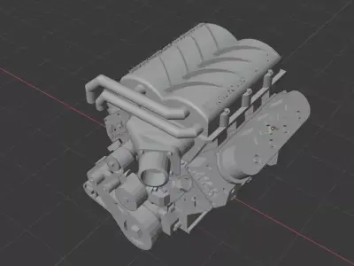 Supercharged LS454 engine 3D print model