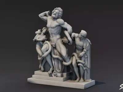 Laocoon Low-poly 3D model