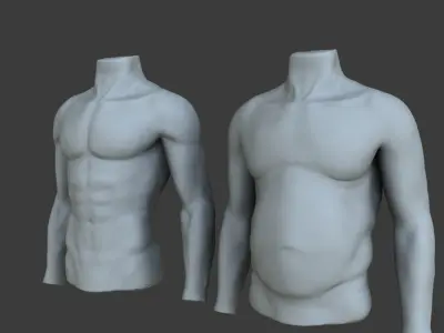 Male Mannequin Before and After 3D model