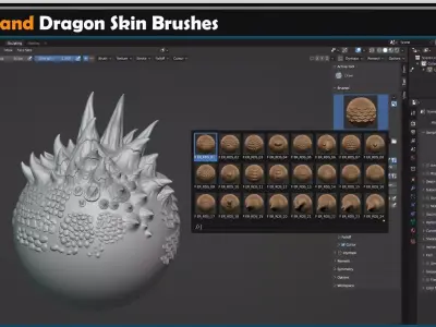  Reptile and Dragon Skin Brushes Vol 07 3D model