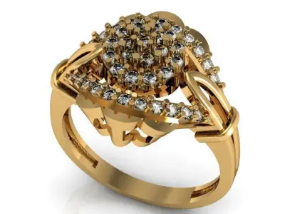 wedding ring 3D print model 35
