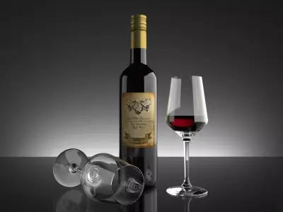 Wine Set 01 3D model