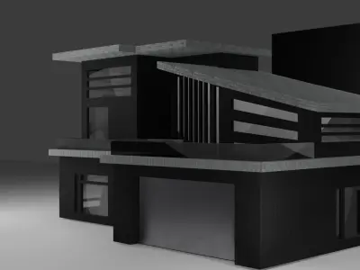 Modern Minimalist House - 3D Architectural Model Low-poly 3D model