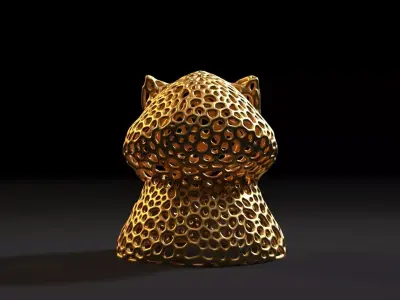 Cat hooded Voronoi 3D print model