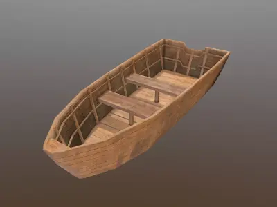 Wooden Boat 1 Free Download Free low-poly 3D model