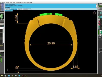 Luxury Letter M Ring 3D Model for Jewelry Casting 3826 3D print model