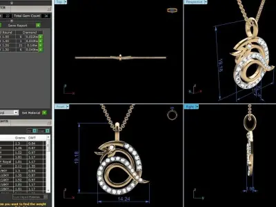 Solitaire Women Pendants 3dm STL OBJ FBX Render Details 3D print model 8