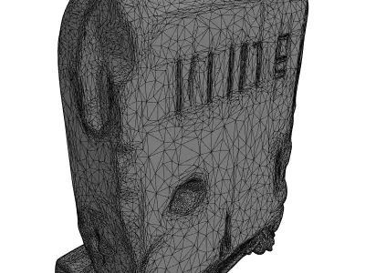 Ancient Stone Tablet with Moss Low-poly 3D model