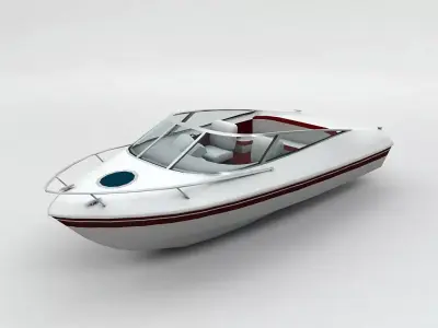 Sport Ski Motor Boat Lowest Detail Low-poly 3D model