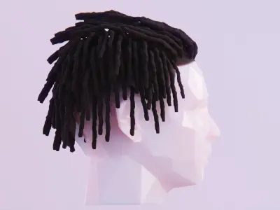 Short Dreads 4 Low-poly 3D model