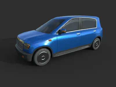 Generic  Hatchback 01 Clean Blue Low-poly 3D model