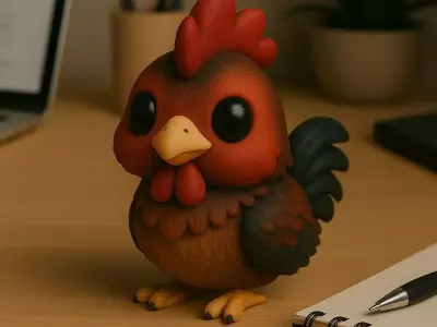 Rooster - Kawaii Animals Collection 3D print model