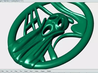 Unique Ghost Pendant 3D print model