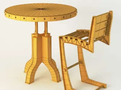 Vintage Industrial Chair 3D model