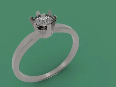 ring model 3d gold engagement with diamond Free 3D print model