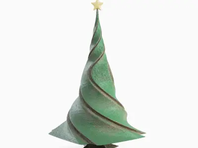 New Year Tree 01  Low-poly 3D model