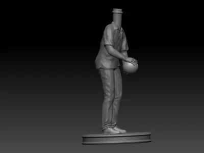 3D Printable Bowling Player Man Bubble Head 3D print model