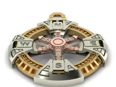 Compass pendant-DIJE BRUJULA REF BRU 004 3D model