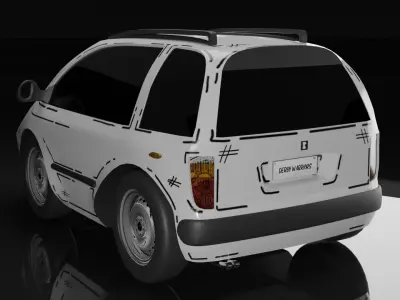 Cartoon toy vehicles Low-poly 3D model
